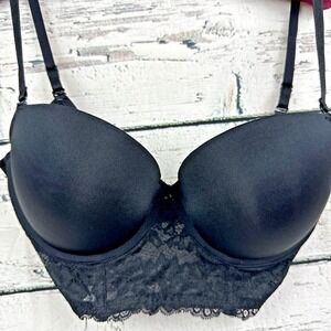 Varsbaby Black Lace Underwire Bra [Size US36D EUR 80E] Full Coverage, Adjustable